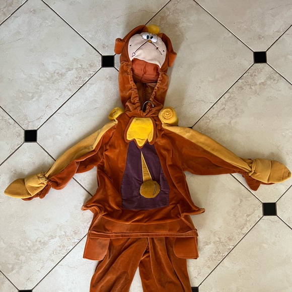 HTF Disney Store Cogsworth Plush Costume Beauty & The Beast Child Size clock - Picture 5 of 8